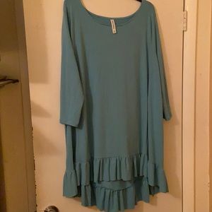 3x NWOT Zenana premium blue ruffle tunic